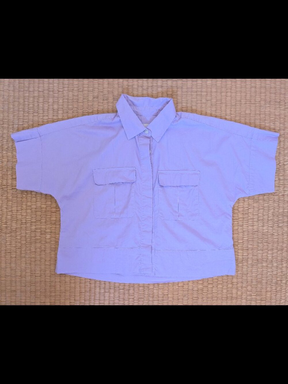 LOFT Button-Down Utility Short-Sleeve Shirt | Size XXS | Purple, Lavender